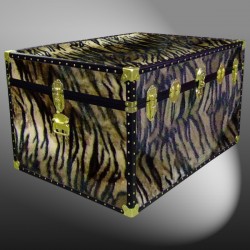 01-226 TI FAUX TIGER Super Jumbo Storage Trunk with ABS Trim