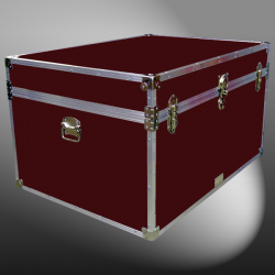 01-148 RE MAROON Super Jumbo Storage Trunk with Alloy Trim
