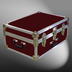 11-086 RE MAROON 24 Storage Trunk Case with Alloy Trim
