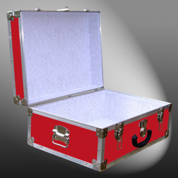 11-085 RE RED 24 Storage Trunk Case with Alloy Trim