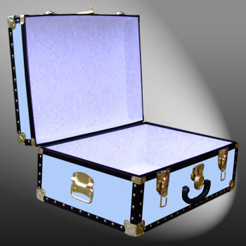 11-143 SKY BLUE VINYL 24 Storage Trunk Case with ABS Trim