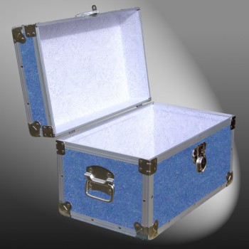 12-063.5 DFDE FADED DENIM Tuck Box Storage Trunk with Alloy Trim