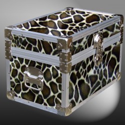 12-105 GE FAUX GIRAFFE Tuck Box Storage Trunk with Alloy Trim