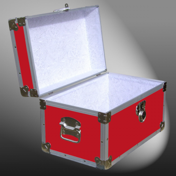 12-059.5 RE RED Tuck Box Storage Trunk with Alloy Trim