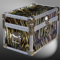 12-107 TIE FAUX TIGER Tuck Box Storage Trunk with Alloy Trim