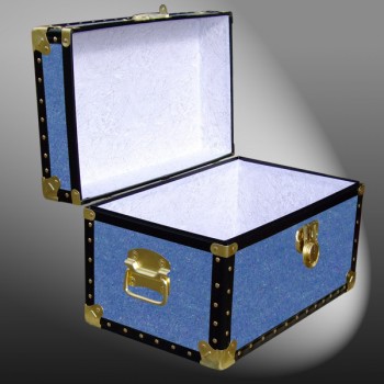 12-063 FD FADED DENIM Tuck Box Storage Trunk with ABS Trim