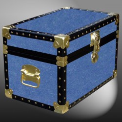 12-063 FD FADED DENIM Tuck Box Storage Trunk with ABS Trim