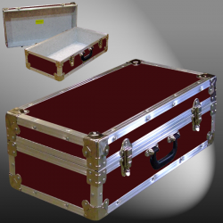 18-075 RE MAROON CD 100 Storage Trunk with Alloy Trim