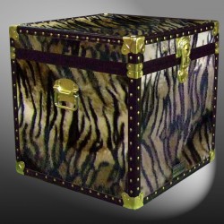 20-190 TI FAUX TIGER Cube Storage Trunk with ABS Trim