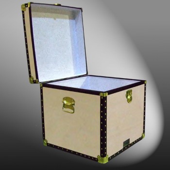 20-083 W WOOD Cube Storage Trunk with ABS Trim