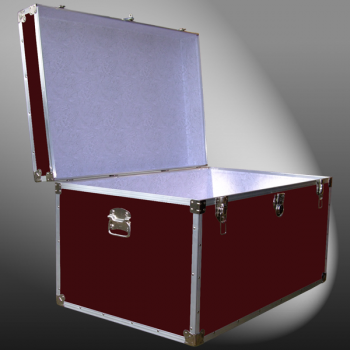 03-123 RE MAROON King Storage Trunk with Alloy Trim