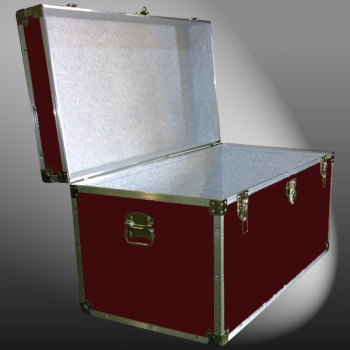 04-111 RE MAROON 38 Deep Storage Trunk with Alloy Trim
