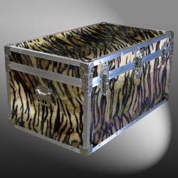 07-190 TIE FAUX TIGER 33 Deep Storage Trunk with Alloy Trim