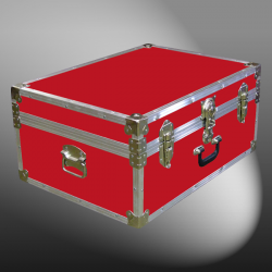 10-087 RE RED 27 Cabin Storage Trunk with Alloy Trim