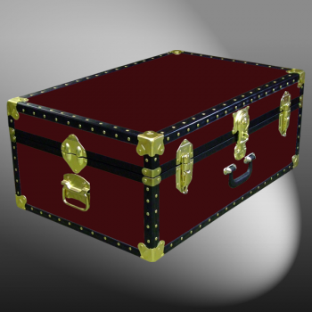 10-082 R MAROON 27 Cabin Storage Trunk with ABS Trim