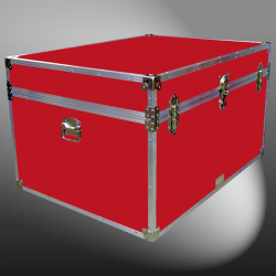 01-147 RE RED Super Jumbo Storage Trunk with Alloy Trim