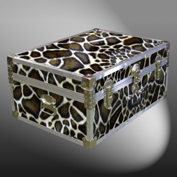 10-181 GE FAUX GIRAFFE 27 Cabin Storage Trunk with Alloy Trim