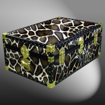10-180 G FAUX GIRAFFE 27 Cabin Storage Trunk with ABS Trim