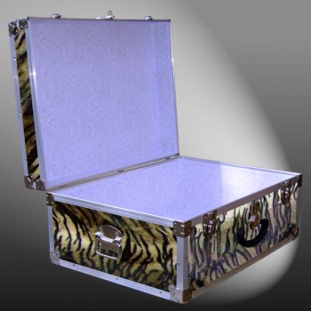 10-183 TIE FAUX TIGER 27 Cabin Storage Trunk with Alloy Trim