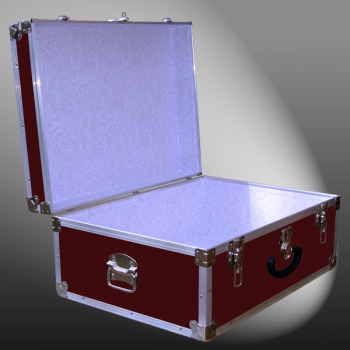 10-088 RE MAROON 27 Cabin Storage Trunk with Alloy Trim