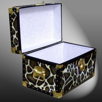 12-104 G FAUX GIRAFFE Tuck Box Storage Trunk with ABS Trim