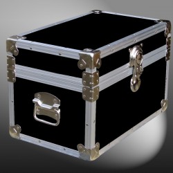 12-061 RE BLACK Tuck Box Storage Trunk with Alloy Trim