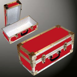 16-071 RE RED Single 100 Storage Trunk with Alloy Trim