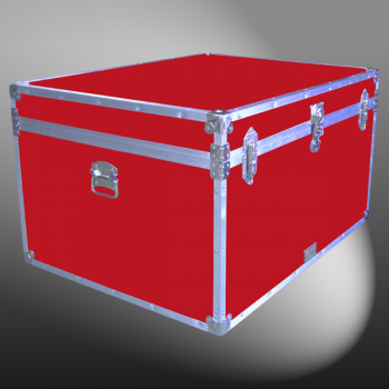 02-137 RE RED Jumbo Storage Trunk with Alloy Trim
