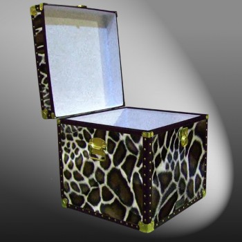20-188 G FAUX GIRAFFE Cube Storage Trunk with ABS Trim