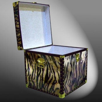 20-190 TI FAUX TIGER Cube Storage Trunk with ABS Trim