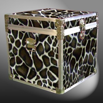 20-189 GE FAUX GIRAFFE Cube Storage Trunk with Alloy Trim