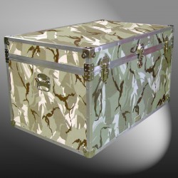 03-173 DSE DESERT STORM CAMO King Storage Trunk with Alloy Trim