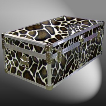 06-189 GE FAUX GIRAFFE 36 Cabin Storage Trunk with Alloy Trim