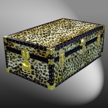 09-179 CH FAUX CHEETAH 30 Cabin Storage Trunk with ABS Trim