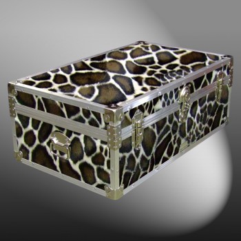 09-182 GE FAUX GIRAFFE 30 Cabin Storage Trunk with Alloy Trim