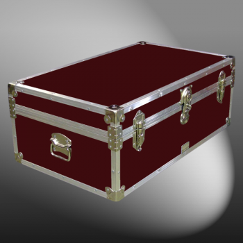 09-089 RE MAROON 30 Cabin Storage Trunk with Alloy Trim
